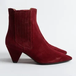 Anna F. Ankle Boots*Anna F - Ankle Boot - 9884 - Velor Carmine