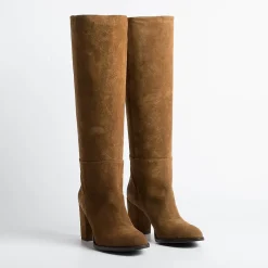 Anna F. Boots*Anna F - Boots - 9863 - Velor - Burnt