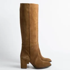 Anna F. Boots*Anna F - Boots - 9863 - Velor - Burnt