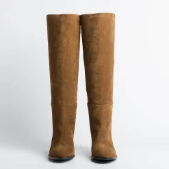 Anna F. Boots*Anna F - Boots - 9863 - Velor - Burnt