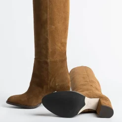 Anna F. Boots*Anna F - Boots - 9863 - Velor - Burnt