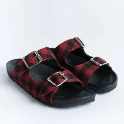Anna F. Low Sandals*Anna F - Flat Sandals - 3374 - Red Check
