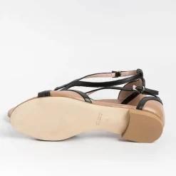Anna F. Low Sandals* - Flat Sandals 3671 - Camelia Black