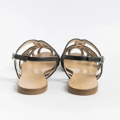 Anna F. Low Sandals* - Flat Sandals 3628 - Nappa Black