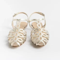 Anna F. Low Sandals* - Flat Sandals 3628 - Platinum Laminate