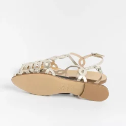 Anna F. Ceremony - Shoes And Clutches* - Flat Sandals 3628 - Platinum Laminate