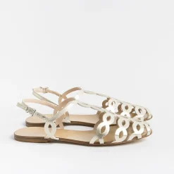 Anna F. Ceremony - Shoes And Clutches* - Flat Sandals 3628 - Platinum Laminate