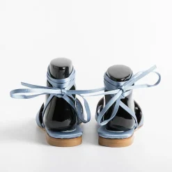 Anna F. Low Sandals* - Flat Sandals 3440 - Sky Satin