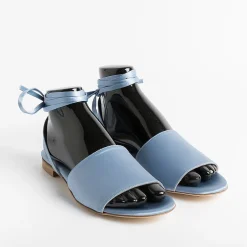 Anna F. Low Sandals* - Flat Sandals 3440 - Sky Satin