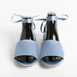 Anna F. Low Sandals* - Flat Sandals 3440 - Sky Satin