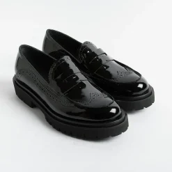 Anna F. Loafers*Anna F - Moccasin - 1498 - Patent - Black