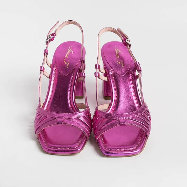 Anna F. Sandals With Heel* - Sandals With Heels - 3623 - Fuchsia Laminate