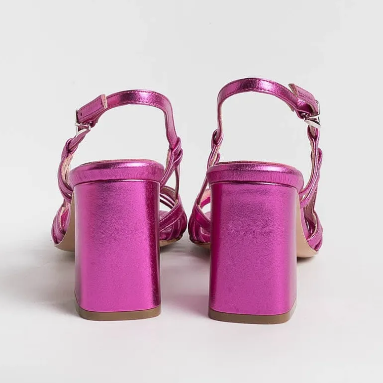 Anna F. Sandals With Heel* - Sandals With Heels - 3623 - Fuchsia Laminate