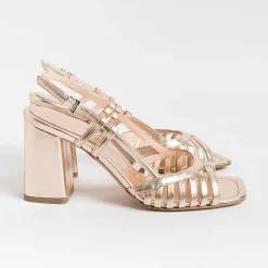 Anna F. Ceremony - Shoes And Clutches* - Sandals With Heels - 3623 - Powder Laminate