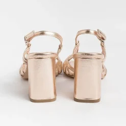 Anna F. Ceremony - Shoes And Clutches* - Sandals With Heels - 3623 - Powder Laminate