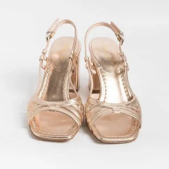 Anna F. Ceremony - Shoes And Clutches* - Sandals With Heels - 3623 - Powder Laminate