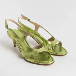 Anna F. Sandals With Heel* - Sandals With Heels - 3664 - Lime Laminate