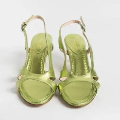 Anna F. Sandals With Heel* - Sandals With Heels - 3664 - Lime Laminate