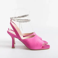 Anna F. Sandals With Heel*Anna F - Sandals With Heels - 3416 - Fuchsia Satin