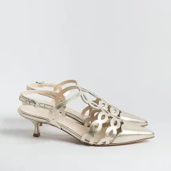 Anna F. Ceremony - Shoes And Clutches* - Sling Back - 1483 - Platinum Laminate
