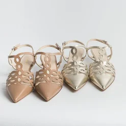 Anna F. Ceremony - Shoes And Clutches* - Sling Back - 1483 - Platinum Laminate