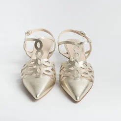 Anna F. Ceremony - Shoes And Clutches* - Sling Back - 1483 - Platinum Laminate