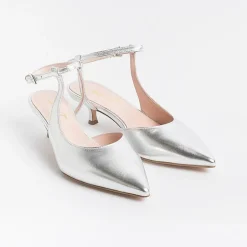 Anna F. Ceremony - Shoes And Clutches* - Slingback - 1411 - Silver Laminate