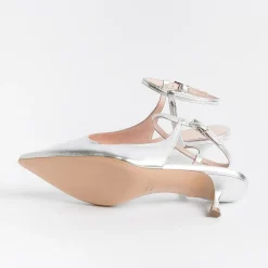 Anna F. Wedding Shoes* - Slingback - 1411 - Silver Laminate
