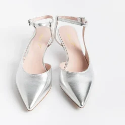 Anna F. Wedding Shoes* - Slingback - 1411 - Silver Laminate