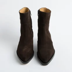 Anna F. Texans*Anna F - Texan Ankle Boot - 9677 - Dark Brown Velor