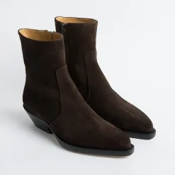 Anna F. Texans*Anna F - Texan Ankle Boot - 9677 - Dark Brown Velor
