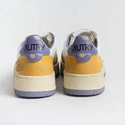AUTRY - Collezione uomo Sneakers*Autry - Sneakers Avlm Cl03 - Low Man Crack Leat Vintage - White Yellow Purple