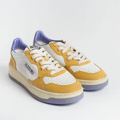 AUTRY - Collezione uomo Sneakers*Autry - Sneakers Avlm Cl03 - Low Man Crack Leat Vintage - White Yellow Purple