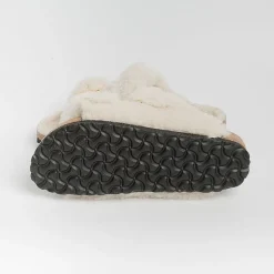 BIRKENSTOCK Low Sandals* - Flat Sandals 1023130 - Arizona Big Buckle Teddy - Eggshell