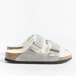 BIRKENSTOCK Low Sandals* - Flat Sandals 1017403 - Arizona Fur - Grey