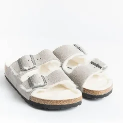 BIRKENSTOCK Low Sandals* - Flat Sandals 1017403 - Arizona Fur - Grey