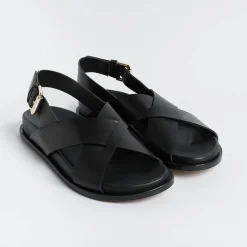 GUGLIELMO ROTTA Low Sandals* - Flat Sandals - Tilly - Black Leather