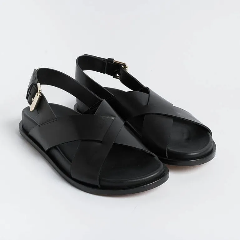 GUGLIELMO ROTTA Low Sandals* - Flat Sandals - Tilly - Black Leather