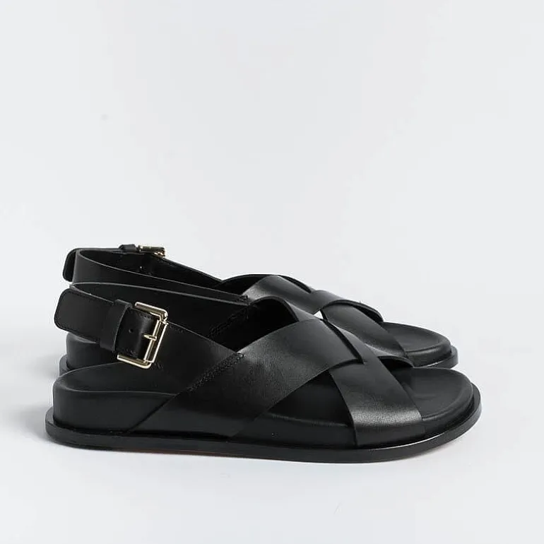 GUGLIELMO ROTTA Low Sandals* - Flat Sandals - Tilly - Black Leather