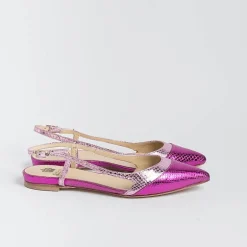 L'Arianna Slingbacks*L' Arianna - Sling Back - Ch2006 - Fuxia Laminated Snake
