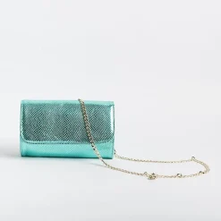 L'Arianna Clutch* - Bag - Ester - Turquoise Laminated Snake