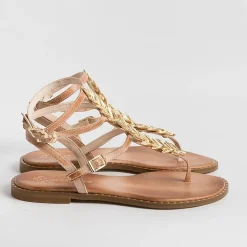 MAKIS KOTRIS Flip-Flops Sandals* - Flat Thong Sandals K770 - Natural
