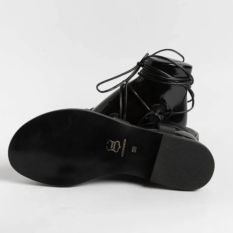 MAKIS KOTRIS Low Sandals* - Low Thong Sandals 04-306 - Black