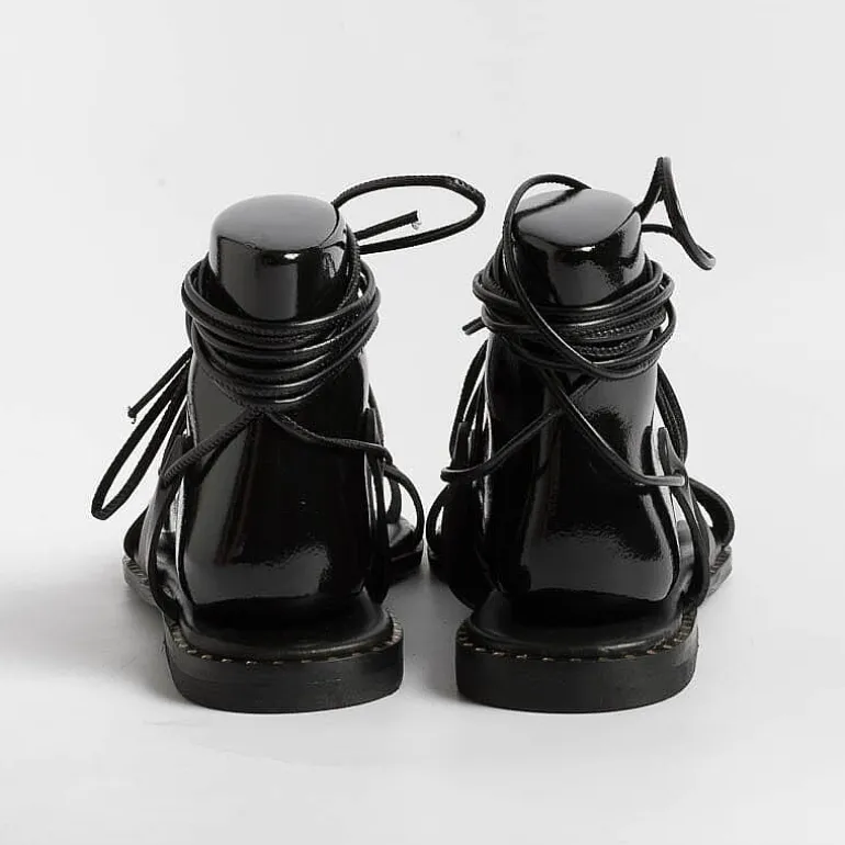 MAKIS KOTRIS Low Sandals* - Low Thong Sandals 04-306 - Black