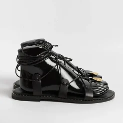 MAKIS KOTRIS Low Sandals* - Low Thong Sandals 04-306 - Black