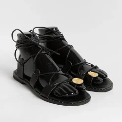 MAKIS KOTRIS Flip-Flops Sandals* - Low Thong Sandals 04-306 - Black