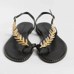 MAKIS KOTRIS Low Sandals* - Low Thong Sandals K870 - Black