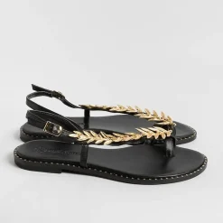 MAKIS KOTRIS Flip-Flops Sandals* - Low Thong Sandals K870 - Black