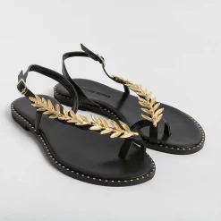 MAKIS KOTRIS Flip-Flops Sandals* - Low Thong Sandals K870 - Black