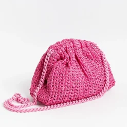 MARIA LA ROSA Clutch* - Shoulder Bag - Mini Game Crochet - Fuchsia